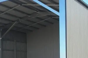 Open Front Farm Machinery Shed Steel Framing