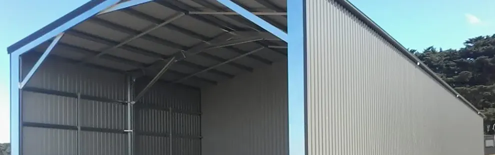 Open Front Farm Machinery Shed Steel Framing